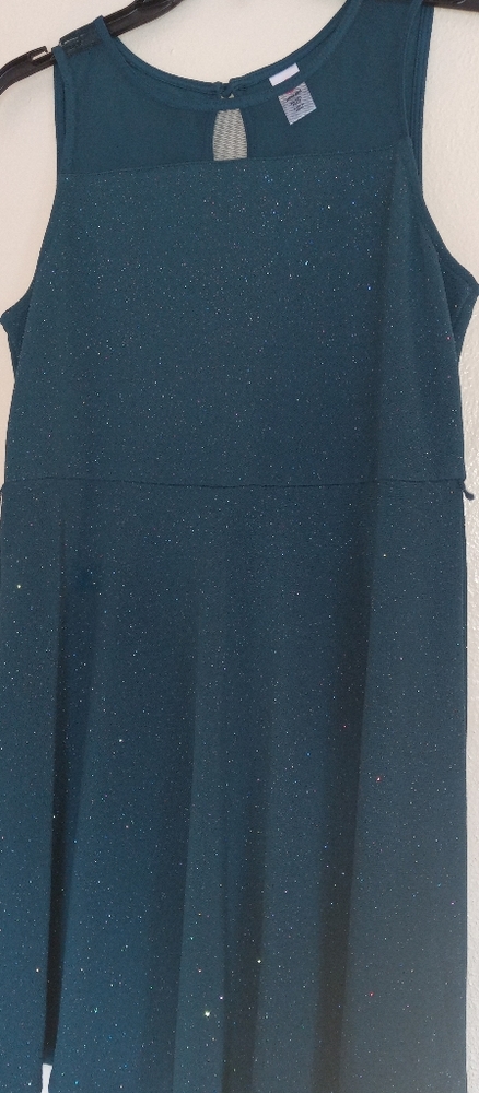 Festive girl's green dress